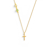 Birthstone Cross Necklace