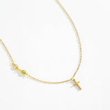 Birthstone Cross Necklace