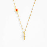 Birthstone Cross Necklace