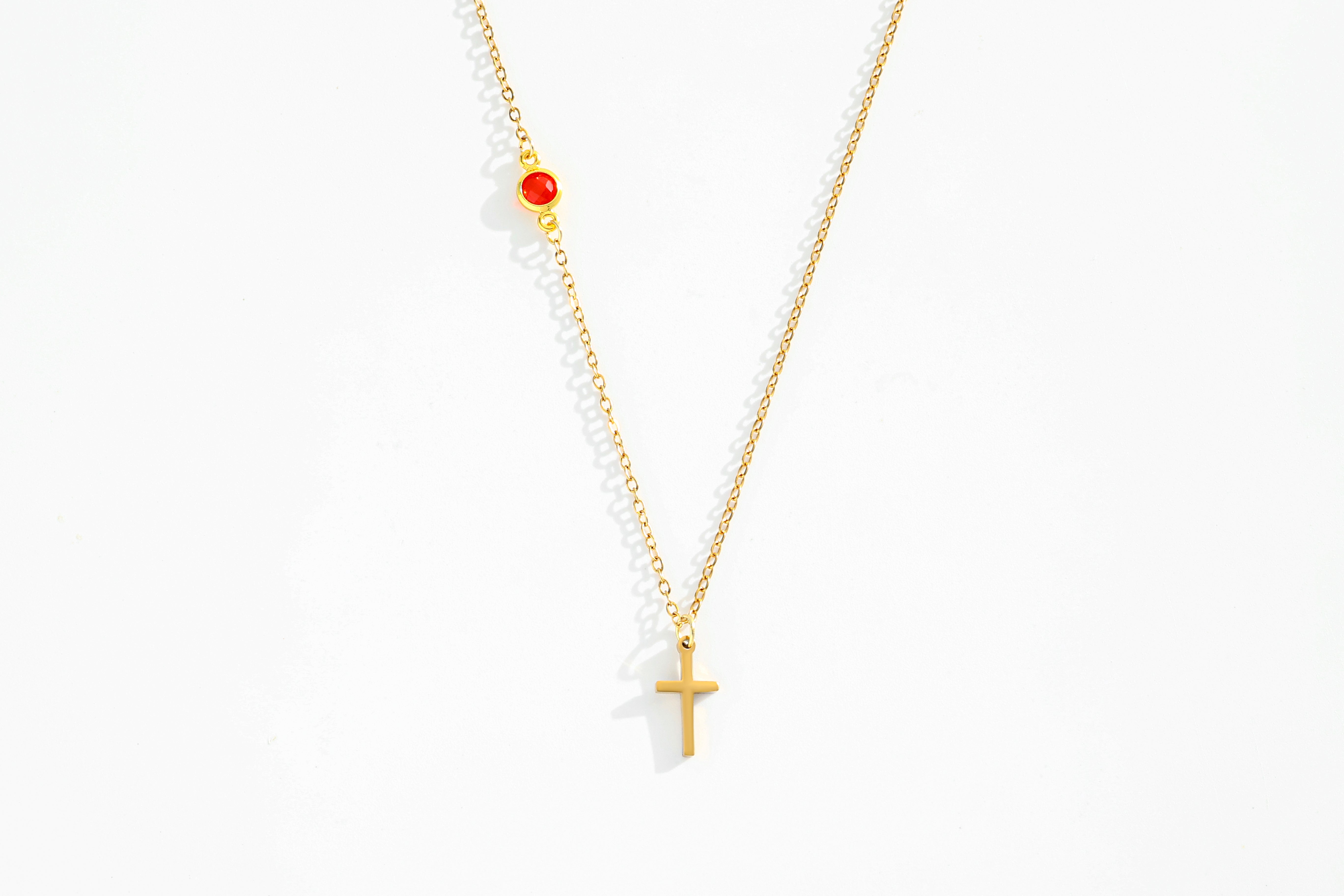 Birthstone Cross Necklace