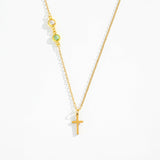 Birthstone Cross Necklace