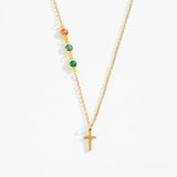 Birthstone Cross Necklace
