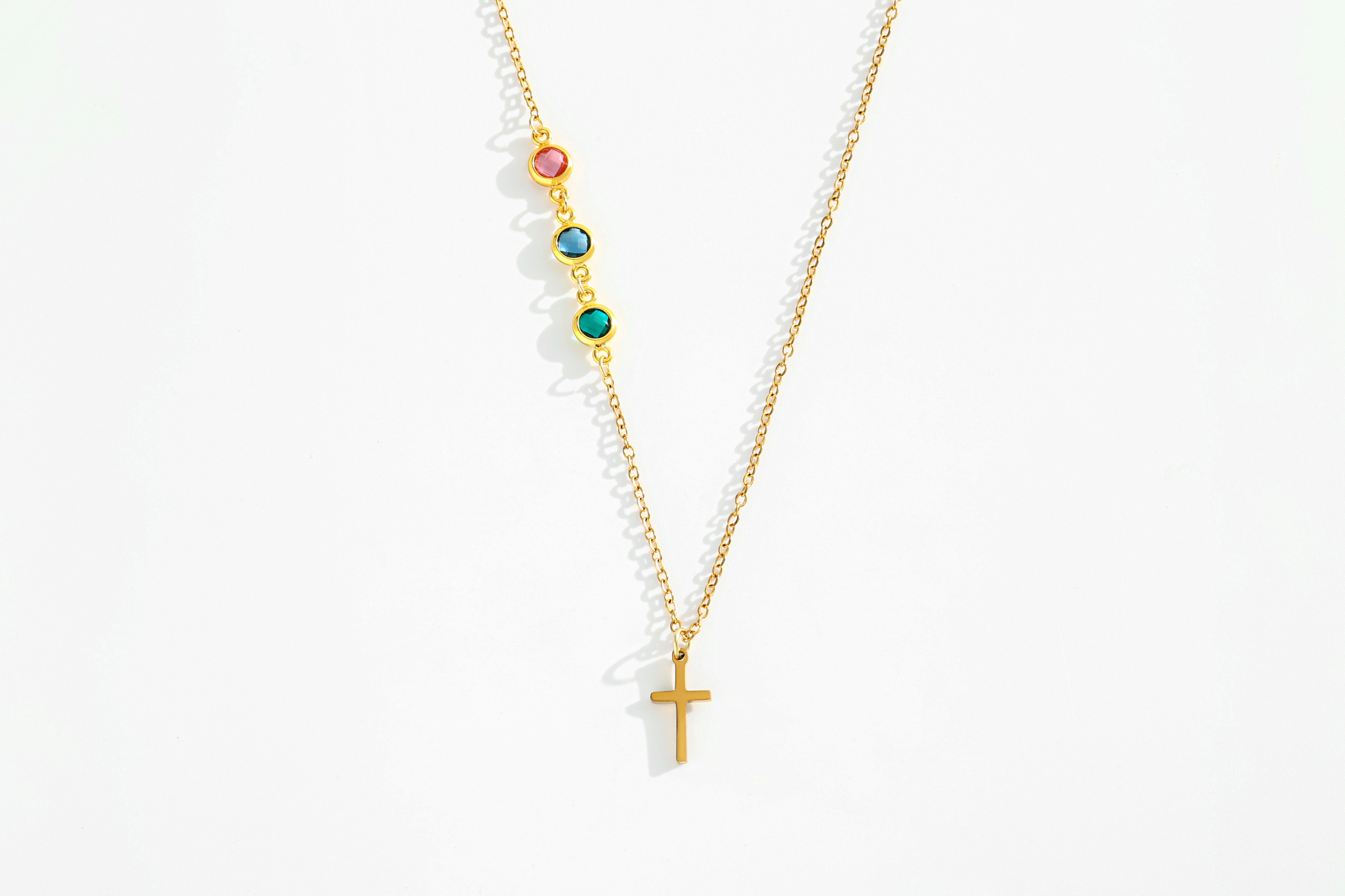 Birthstone Cross Necklace