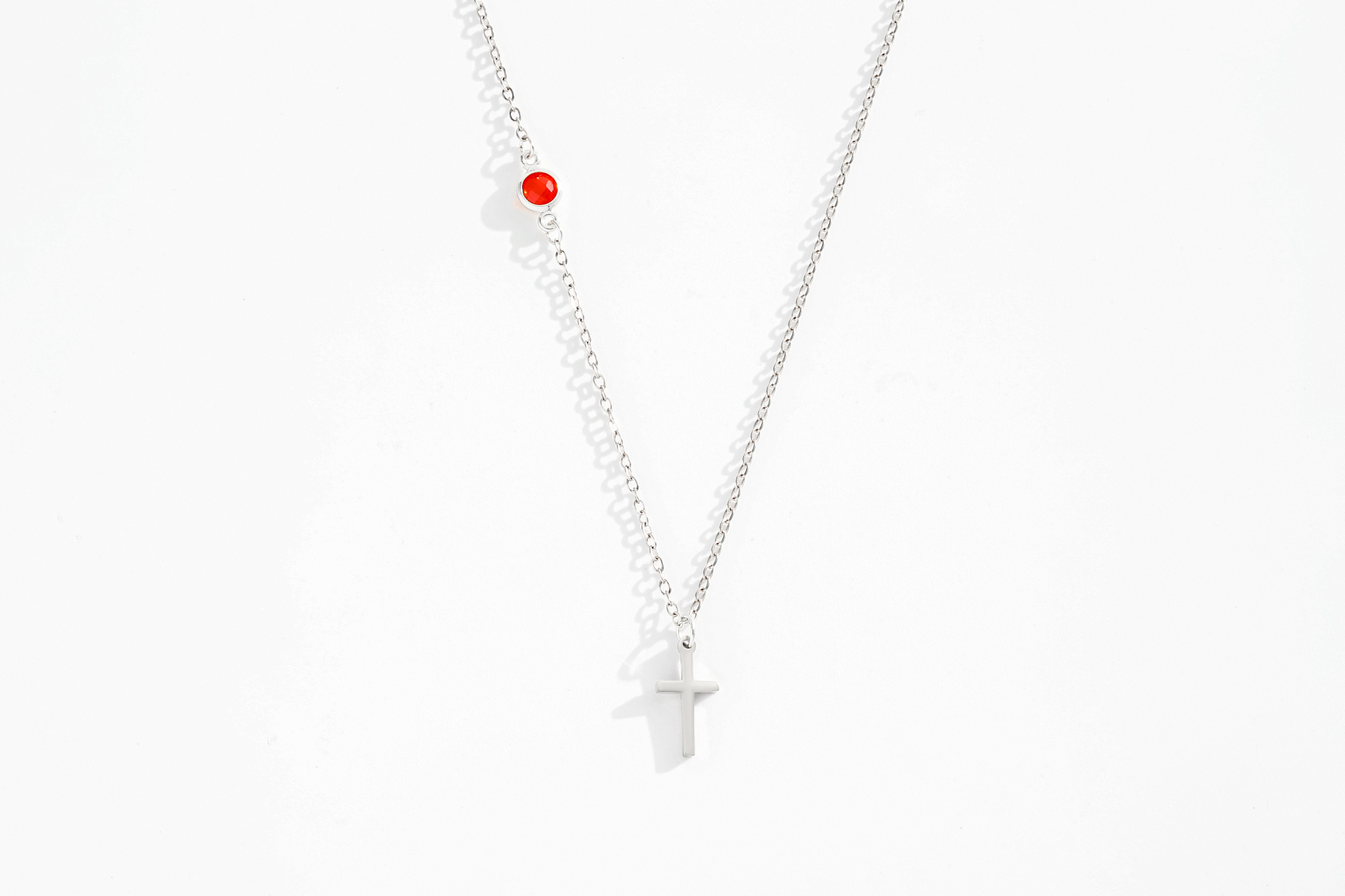 Birthstone Cross Necklace