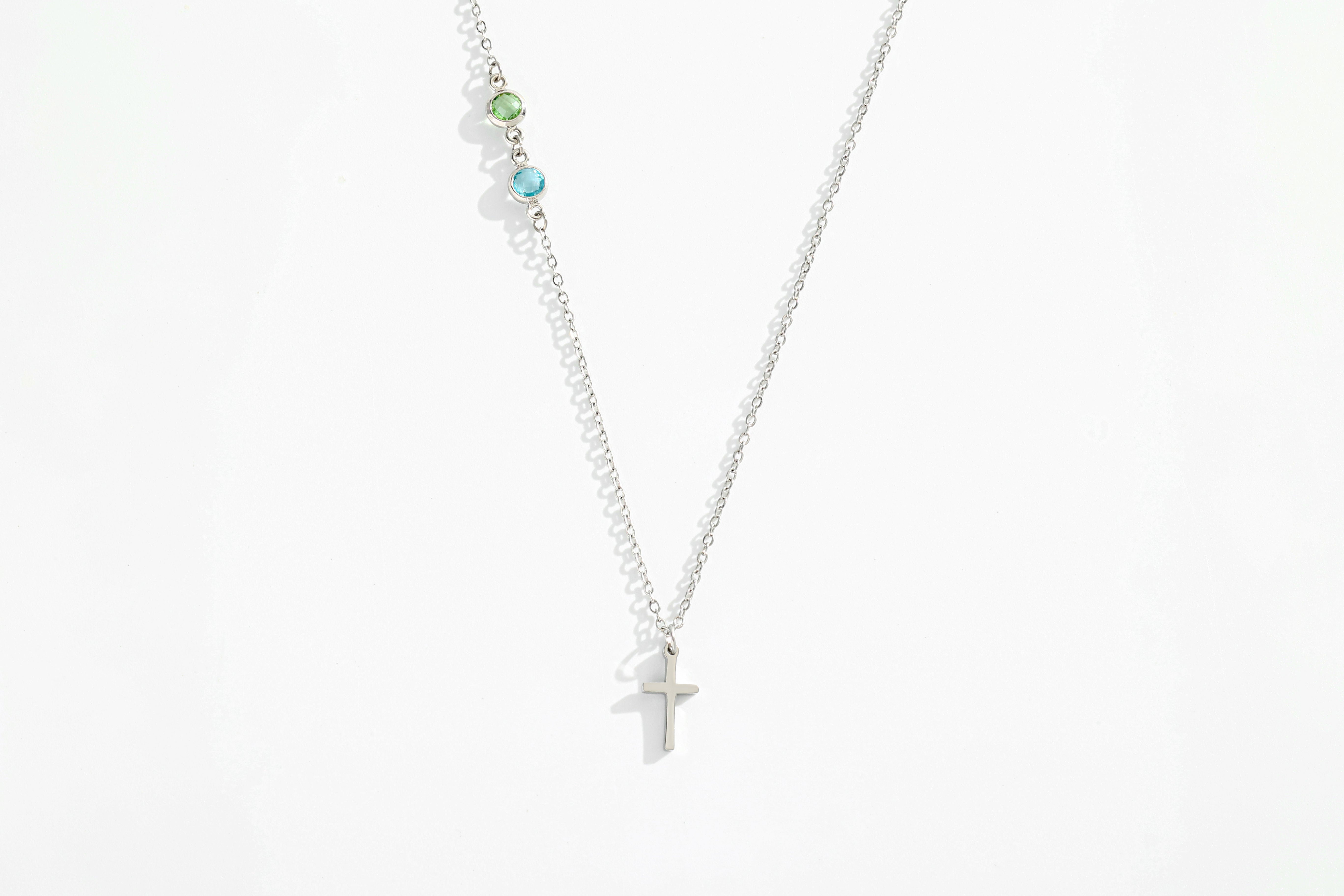 Birthstone Cross Necklace