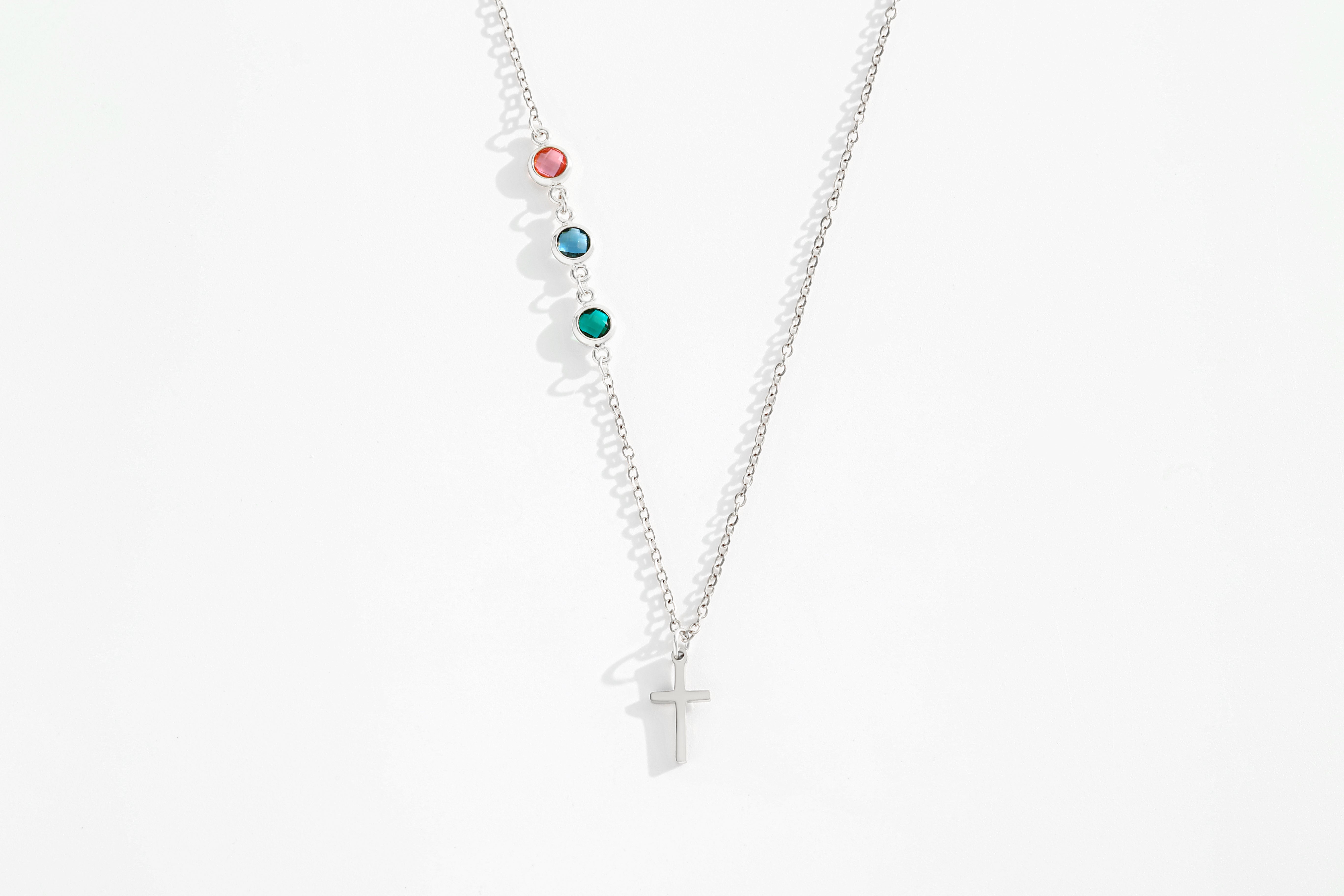 Birthstone Cross Necklace