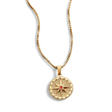 Birthstone Compass Pendant Necklace
