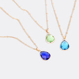 Birthstone Drop Pendant Necklace
