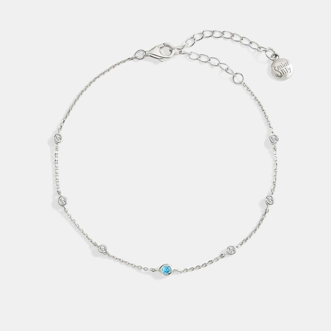 December Birthstone Station Bracelet