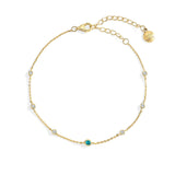 March Birthstone Station Bracelet