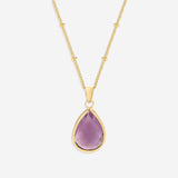 Birthstone Drop Pendant Necklace
