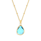Birthstone Drop Pendant Necklace
