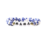 Blue Porcelain Floral Beaded Bracelet for Mom & Grandma