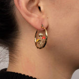 Boho Mushroom Hoop Earrings