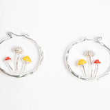 Boho Mushroom Hoop Earrings