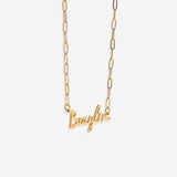 Fairy Name Necklace with Paperclip Chain