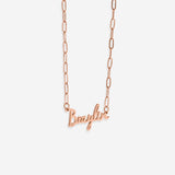 Fairy Name Necklace with Paperclip Chain