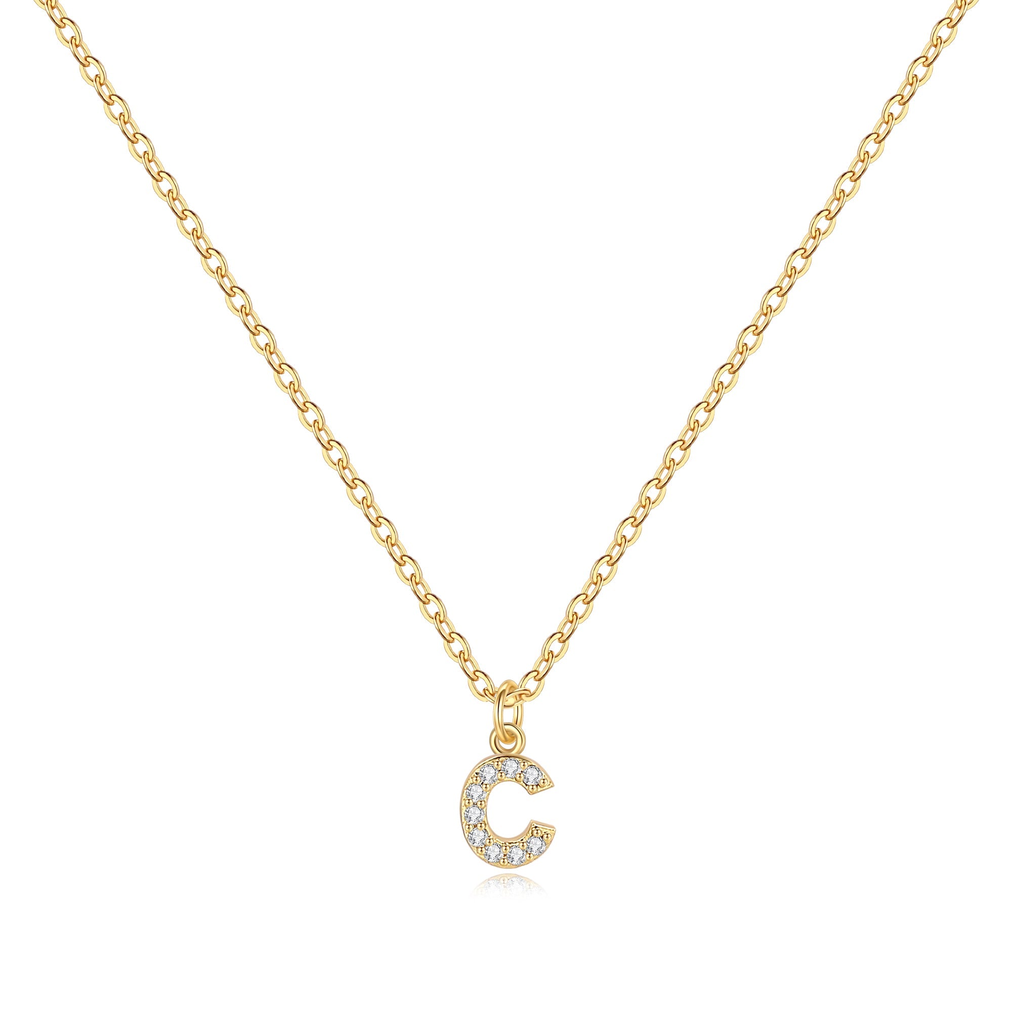 Pavé Uppercase Initial Necklace