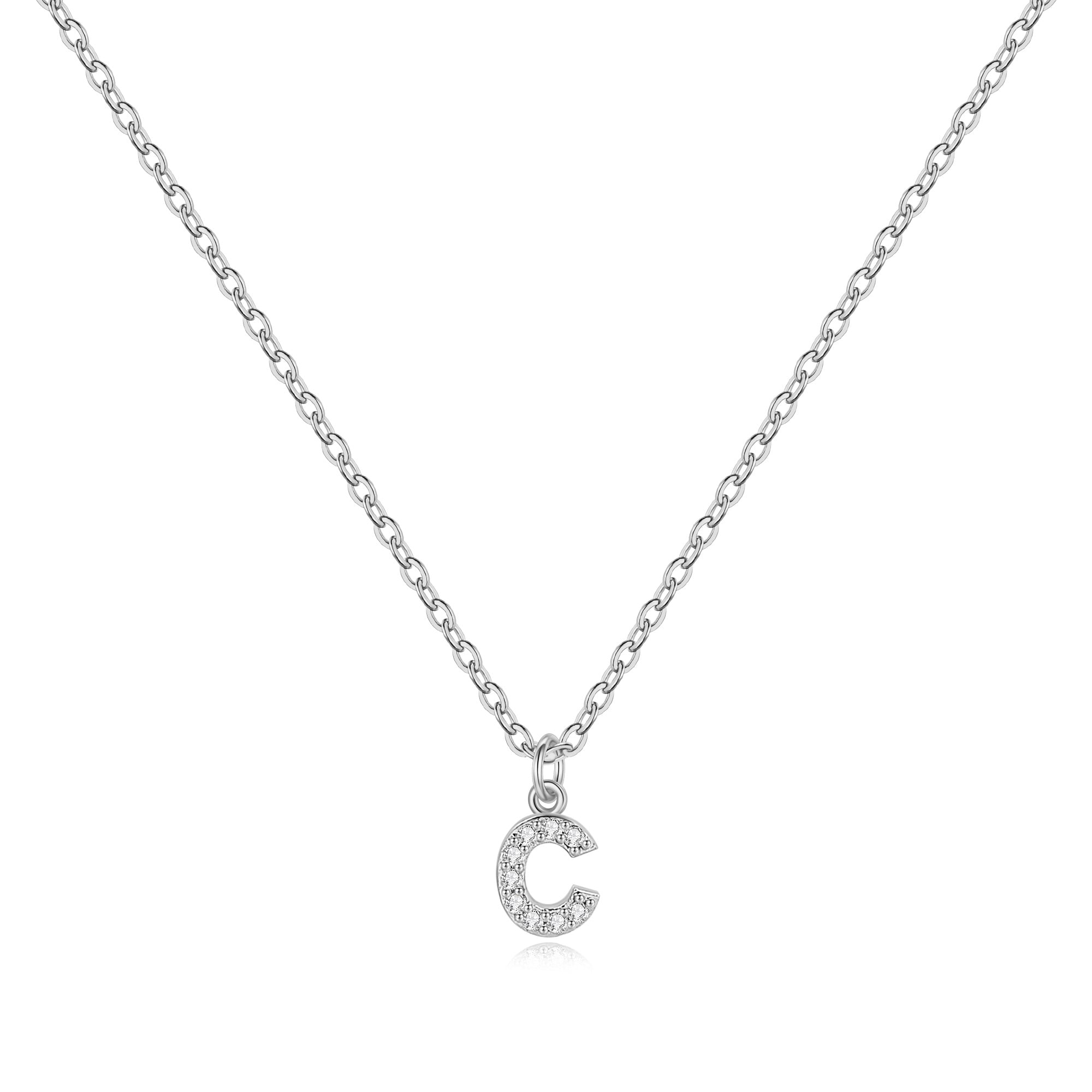 Pavé Uppercase Initial Necklace