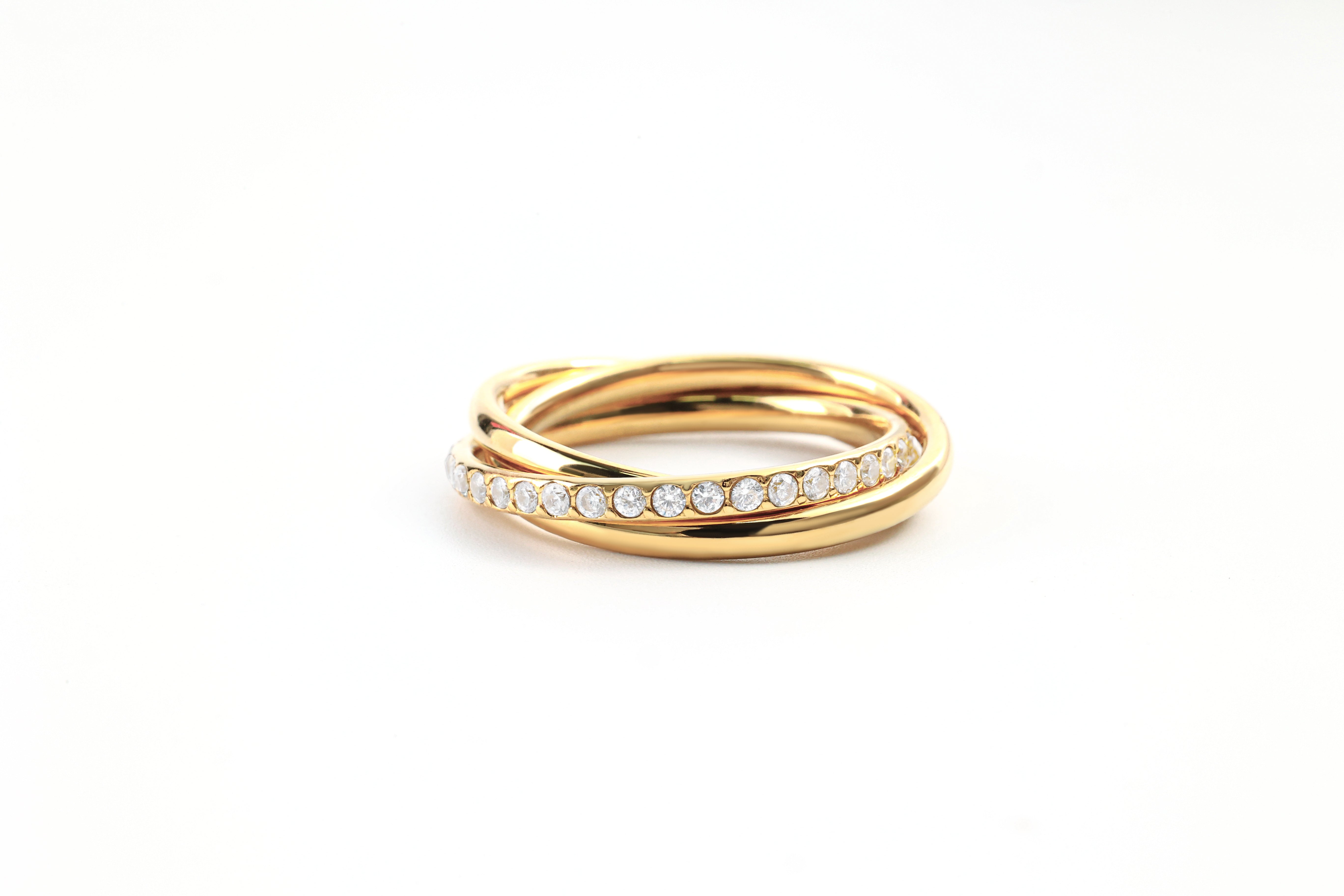 Crystal Interlocking Fidget Ring