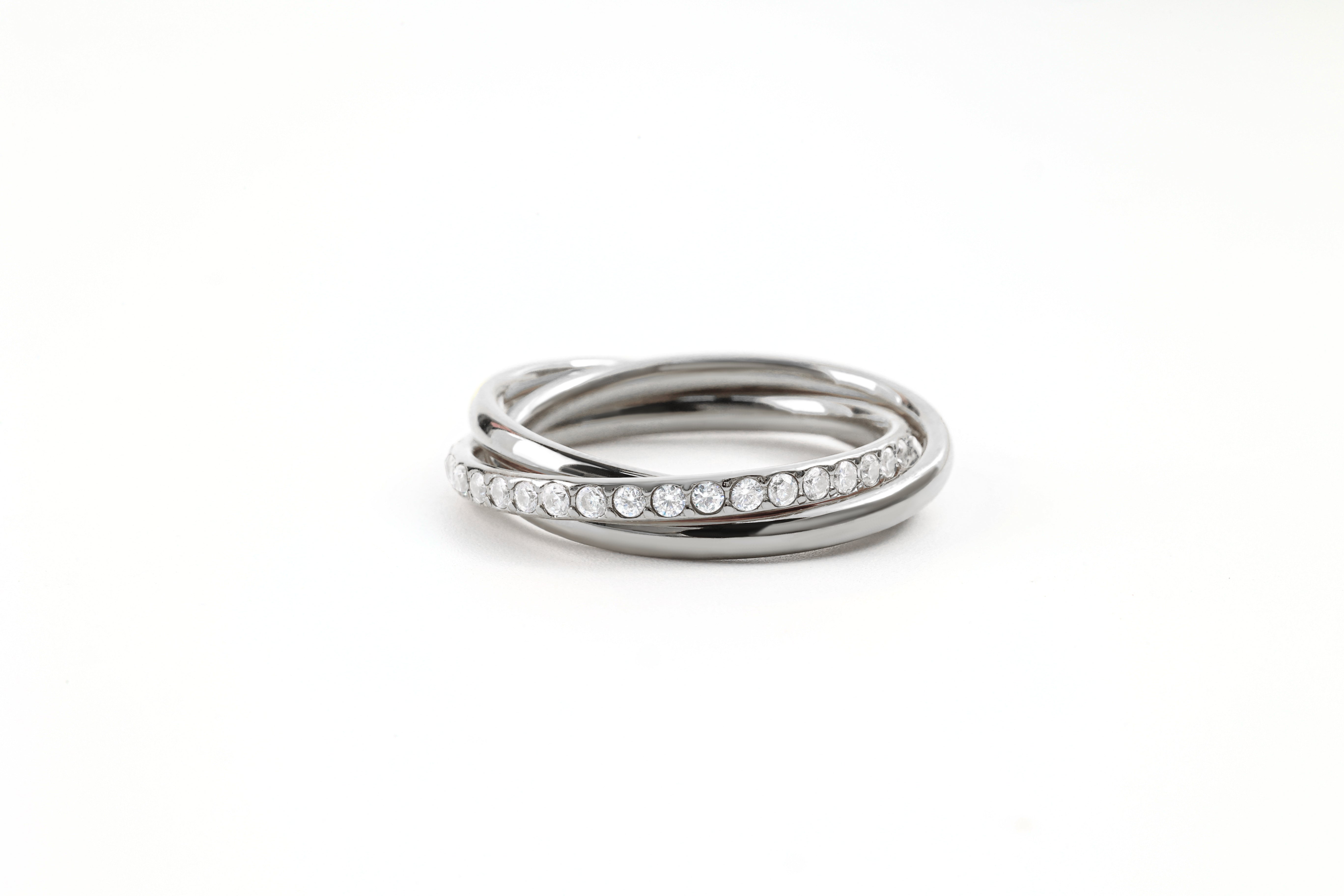 Crystal Interlocking Fidget Ring