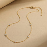 Dainty Crystal Station Necklace