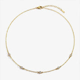 Dainty Crystal Station Necklace