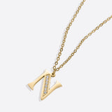 Crystal Accent Letter Satellite Necklace