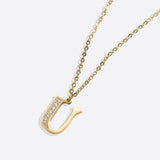 Crystal Accent Letter Satellite Necklace