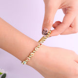 Custom Rainbow Letter Gold Disc Beaded Bracelet