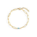 Dainty Birthstone Baguette Paperclip Bracelet