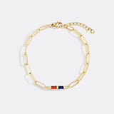 Dainty Birthstone Baguette Paperclip Bracelet