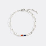 Dainty Birthstone Baguette Paperclip Bracelet