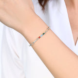Dainty Birthstone Baguette Paperclip Bracelet