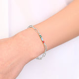 Dainty Birthstone Baguette Paperclip Bracelet
