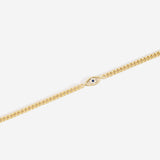 Dainty Cuban Link Chain Evil Eye Bracelet