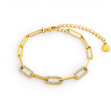 Dainty Pave Paperclip Chain Bracelet