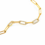 Dainty Pave Paperclip Chain Bracelet