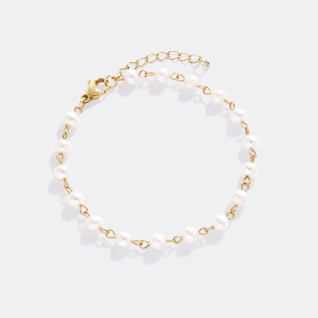 Dainty Pearl Station Bracelet