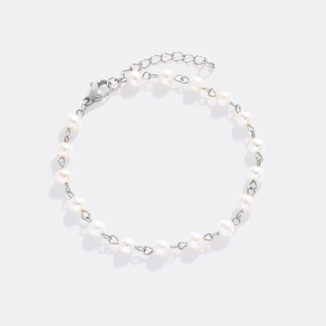 Dainty Pearl Station Bracelet