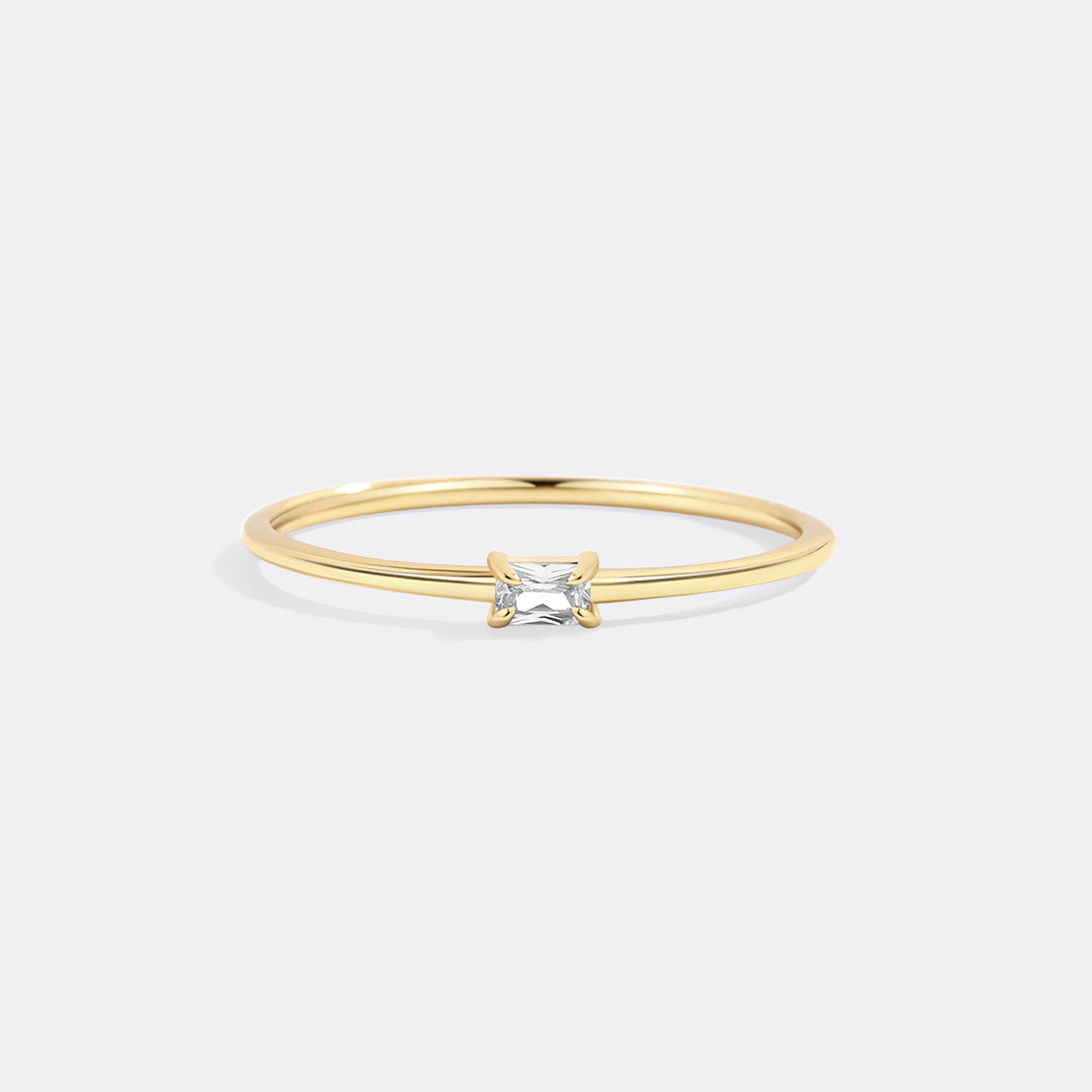 Diamond Dainty Baguette Stacking Ring
