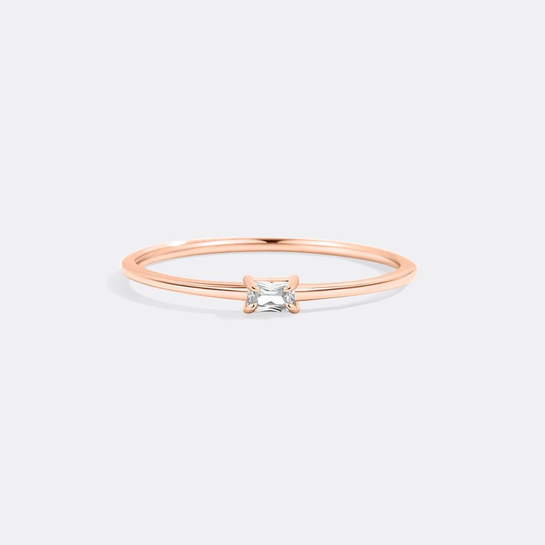 Diamond Dainty Baguette Stacking Ring