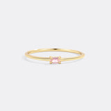 Dainty Baguette Birthstone Stacking Ring