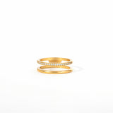 Double Band Pave Ring