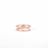 Double Band Pave Ring