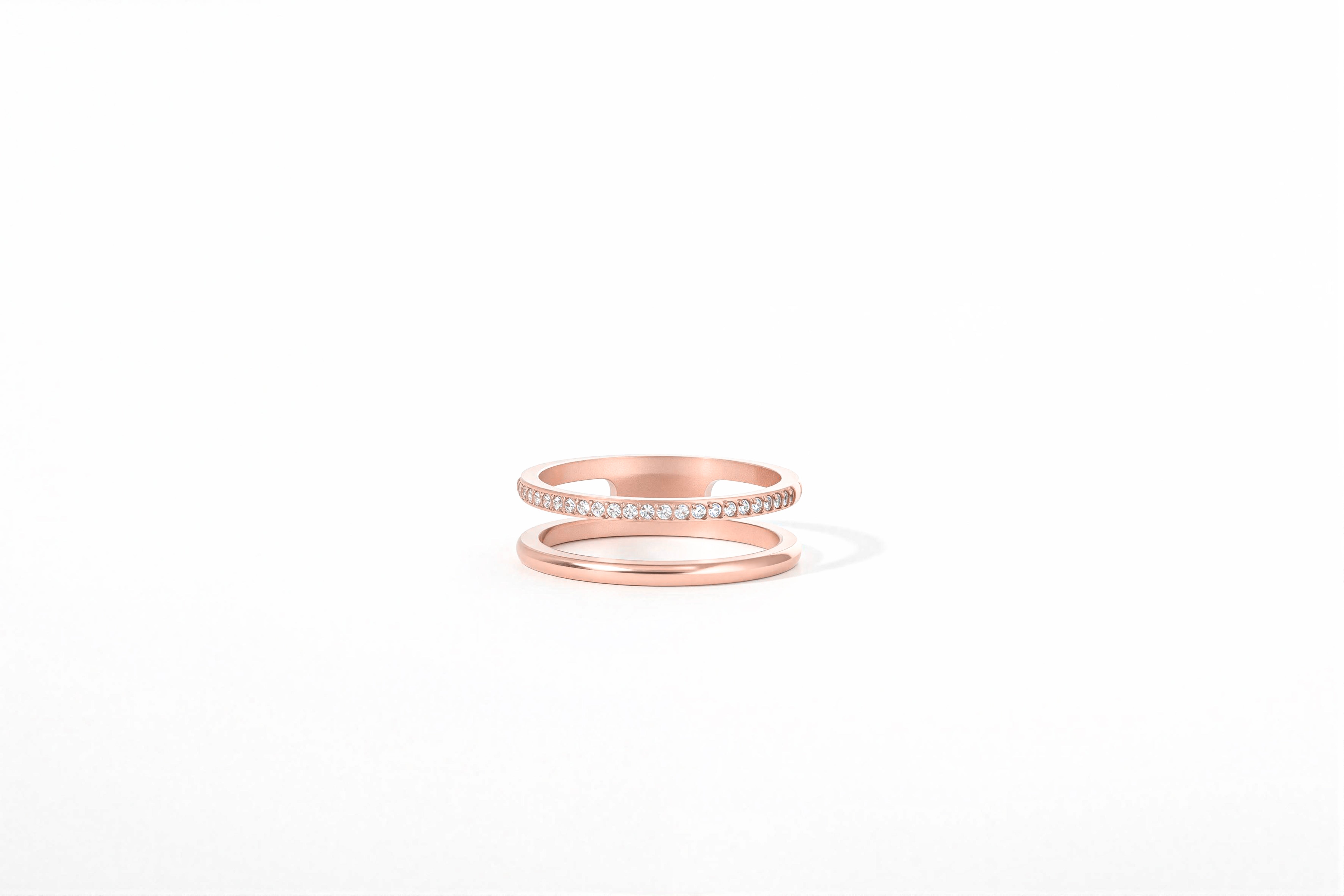 Double Band Pave Ring