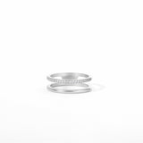 Double Band Pave Ring