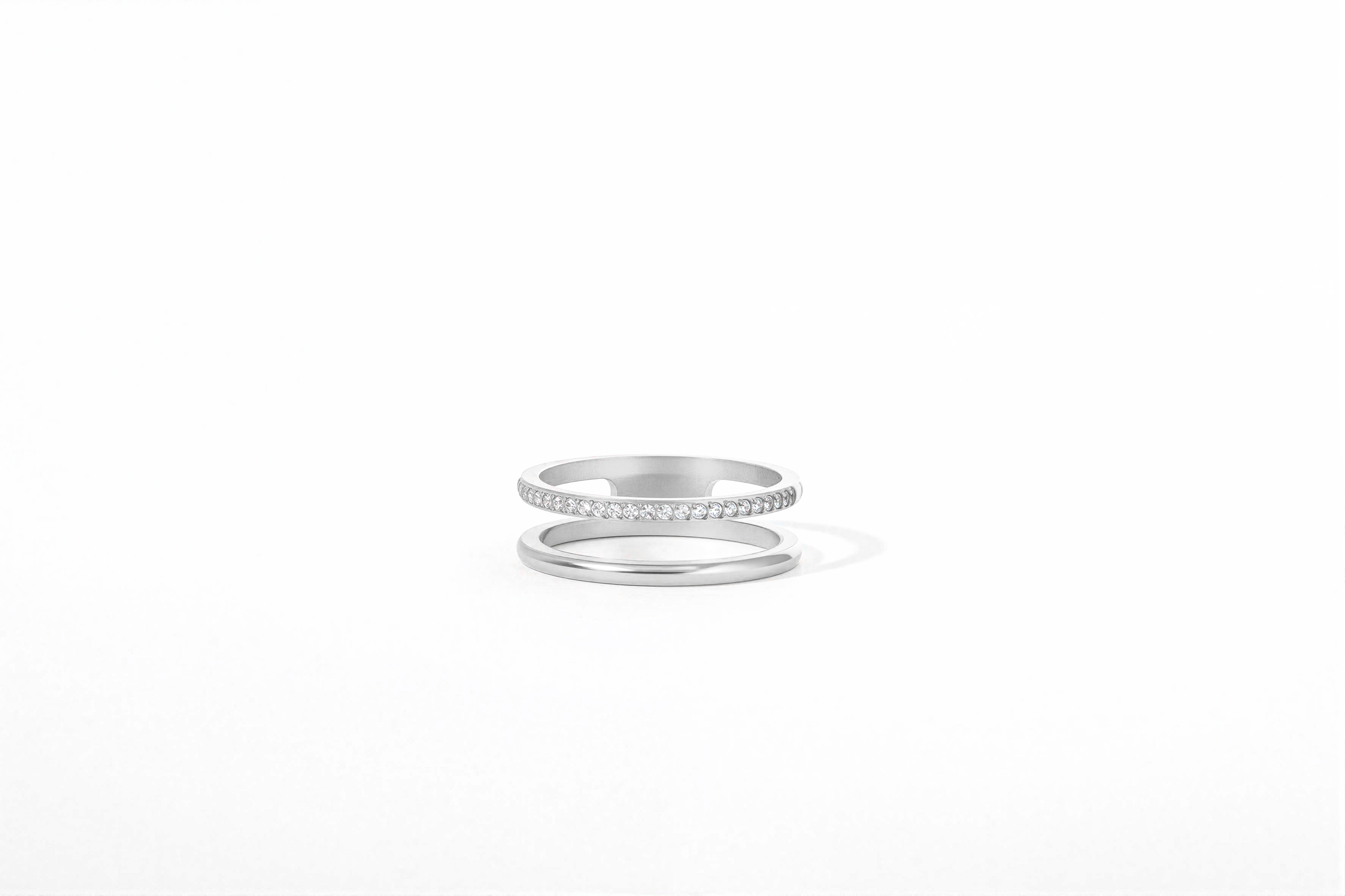 Double Band Pave Ring