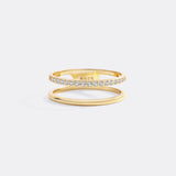 Double Band Pave Ring