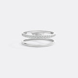Double Band Pave Ring
